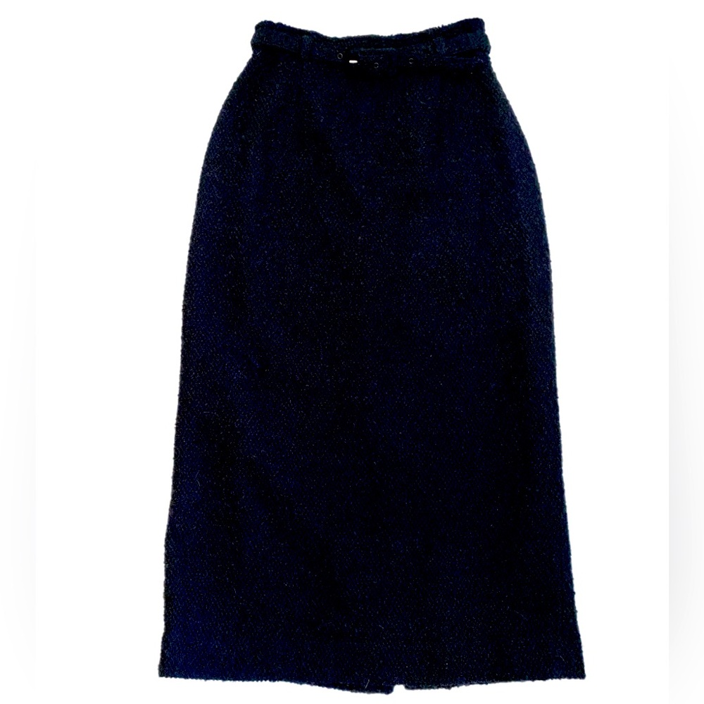 Essence Elegant Black Wool Blend Pencil Skirt Size 32